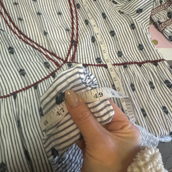 Zara Striped Embroidered Maxi Dress Size Large - Picture 11 of 11